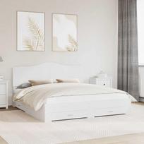 Lovos rėmas su galvūgalio Balta 180 x 200 cm Apdirbta mediena