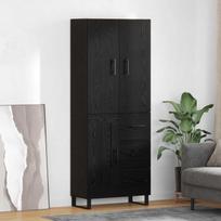 Aukštas spintelė 2 pcs Juodas ąžuolas 69,5 x 34 x 180 cm