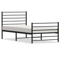 Lovos rėmas su galvūgaliu/kojūgaliu, juodas, 107x203cm, metalas