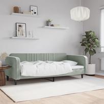 Sofa, šviesiai pilkos spalvos, 100x200cm, aksomas