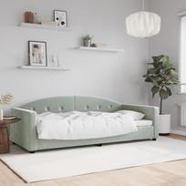 Sofa, šviesiai pilkos spalvos, 90x190cm, aksomas