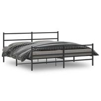 Lovos rėmas su galvūgaliu/kojūgaliu, juodas, 183x213cm, metalas