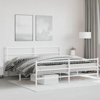 Lovos rėmas su galvūgaliu/kojūgaliu, baltas, 183x213cm, metalas
