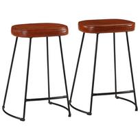 Baro taburetės, 2vnt., tamsiai rudos spalvos, 41x29x62cm