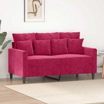 Dvivietė sofa, raudonojo vyno spalvos, 120cm, aksomas