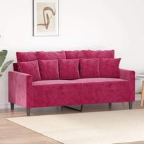 Dvivietė sofa, raudonojo vyno spalvos, 140cm, aksomas