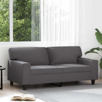 Dvivietė sofa, pilkos spalvos, 140cm, dirbtinė oda
