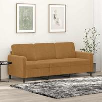 Trivietė sofa, rudos spalvos, 180cm, aksomas