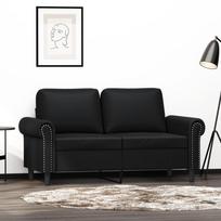 Dvivietė sofa, juodos spalvos, 120cm, dirbtinė oda