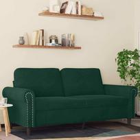Dvivietė sofa, tamsiai žalios spalvos, 140cm, aksomas