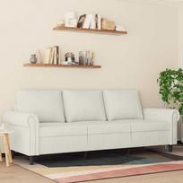 Trivietė sofa, kreminės spalvos, 180cm, aksomas