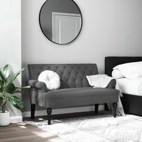 Suoliukas su atlošu, tamsiai pilkas, 120x62x75,5 cm, audinys