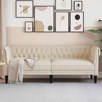 Trivietė chesterfield sofa, linas