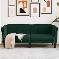 Dvivietė sofa, tamsiai žalios spalvos, aksomas