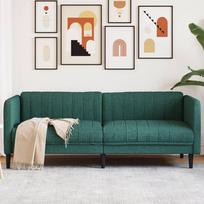 Trivietė sofa, tamsiai žalios spalvos, audinys