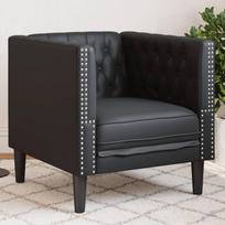Chesterfield sofos kėdė juoda dirbtinė oda