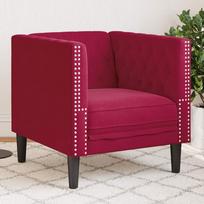 Chesterfield krėslas, raudonojo vyno spalvos, aksomas