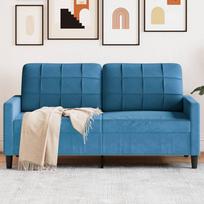 Dvivietė sofa, mėlynos spalvos, 140cm, aksomas