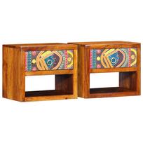 Šalia lovos spintelė su stalčių 2 pcs Ruda 40 x 35 x 35 cm