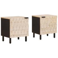 Šalia lovos spintelė 2 pcs Balta 40 x 33 x 46 cm