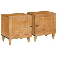 Šalia lovos spintelė 2 pcs Šviesiai rudas 40 x 33 x 46 cm