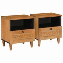 Šalia lovos spintelė 2 pcs Šviesiai rudas 40 x 33 x 46 cm
