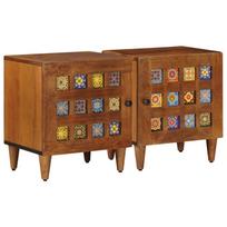 Šalia lovos spintelė 2 pcs Ruda 40 x 33 x 46 cm