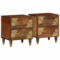 Šalia lovos spintelė 2 pcs Medus ruda 40 x 33 x 46 cm
