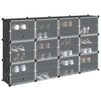 Storage Cube Organizer su 12 kubelių ir durelėmis Black PP