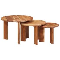 Sudediami kavos stalai 3 pcs Ruda Kietos akacijos mediena