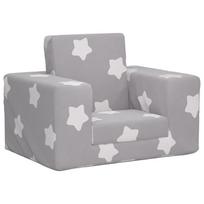 Vaikiška sofa-lova, pilka, minkštas pliušas, su žvaigždėmis
