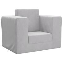 Vaikiška sofa-lova, šviesiai pilkos spalvos, minkštas pliušas