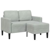 dvivietė sofa su gultu L formos šviesiai pilka 125 cm Velvet