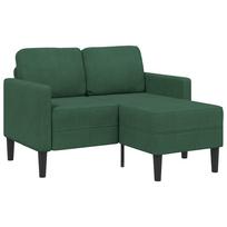 dvivietė sofa su gultu L formos tamsiai žalia 125 cm linas
