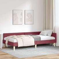 Kampinė lovos konstrukcija Vyno raudona 90 x 190 cm audinys
