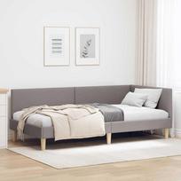 Kampinė lovos konstrukcija su galvūgalio Taupe 80 cm x 200 cm
