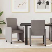 Valgomojo Kėdės su Ratukais 2 pcs Taupe 57 x 66 x 94 cm audinys