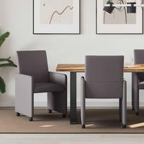 Valgomojo Kėdės su Ratukais 2 pcs Pilka 57 x 66 x 94 cm