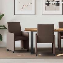 Valgomojo Kėdės su Ratukais 2 pcs Ruda 57 x 66 x 94 cm