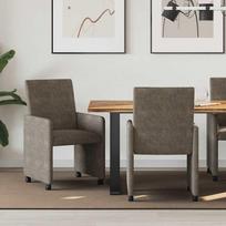 Valgomojo Kėdės su Ratukais 2 pcs Tamsiai pilka 57 x 66 x 94 cm