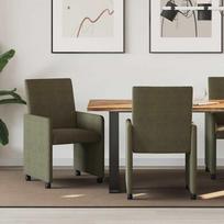 Valgomojo Kėdės su Ratukais 2 pcs Armijos žalia 57 x 66 x 94 cm