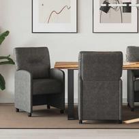 Valgomojo Kėdės su Ratukais 2 pcs Juoda 57 x 67 x 95 cm