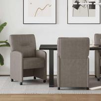 Valgomojo Kėdės su Ratukais 2 pcs Pilka 57 x 67 x 95 cm
