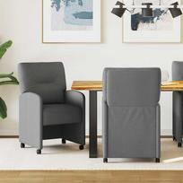 Valgomojo Kėdės su Ratukais 2 pcs Tamsiai pilka 57 x 67 x 95 cm