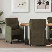 Valgomojo Kėdės su Ratukais 2 pcs Armijos žalia 57 x 67 x 95 cm