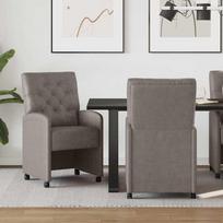 Valgomojo Kėdės su Ratukais 2 pcs Pilka 58 x 67 x 97 cm
