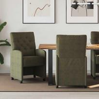 Valgomojo Kėdės su Ratukais 2 pcs Armijos žalia 58 x 67 x 97 cm