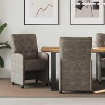 Valgomojo Kėdės su Ratukais 2 pcs Tamsiai pilka 58 x 67 x 97 cm