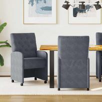 Valgomojo Kėdės su Ratukais 2 pcs Tamsiai pilka 58 x 67 x 97 cm