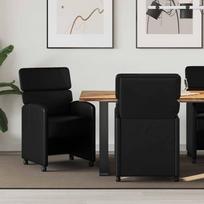 Valgomojo Kėdės su Ratukais 2 pcs Juoda 58 x 65 x 98 cm